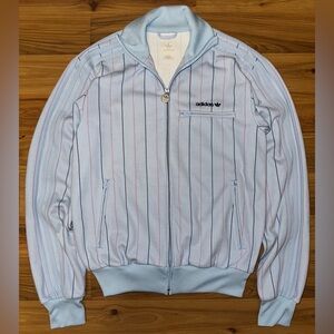 Vintage Adidas Originals Firebird Track Jacket Blue Pinstripe Women’s Small